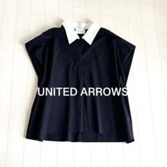 未使用級UNITEDARROWS スキッパーフレンチスリーブブラウス2025販売 