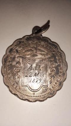 19世紀【1879年】フランスアンティーク☆純銀製の可能性☆ルルドメダイ