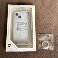 iPhone 14用　iFace ライトベージュ　リングストラップ付きのサムネイル