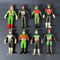 仮面ライダー フィギュア 8体バンダイ 日本製 ソフビ 1987〜89年