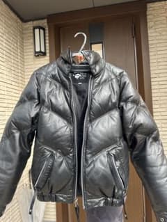 A BATHING APE ブラック レザーダウンジャケット XS - メルカリ