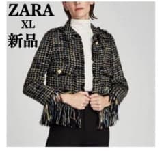 《はな様専用》ZARA ツイードジャケット　フリンジ　マルチカラーのサムネイル