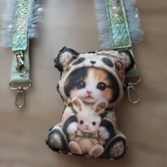 r*☆様 インド刺繍/バッグ/ショルダーベルト/猫パネル生地/チャーム