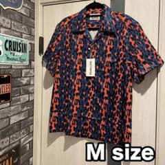 ノーブランド WACKO MARIA風 オープンカラーシャツ ヒョウ柄 レーヨンのサムネイル