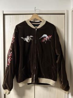 スーベニア　ジャケット　スカジャン　 ベロア　ベルベット　ブラウンのサムネイル