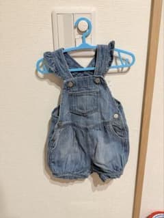 ファーストデニム デニム サロペット ショートパンツ フリル 60cmのサムネイル