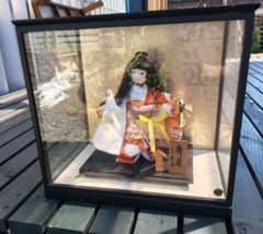 久月 市松人形 舞扇 ガラスケース入り 日本人形 事故物件より - メルカリ