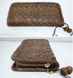 特選】山葡萄(やまぶどう) 長財布 網代編み 最高級天然素材 バッグ 3年