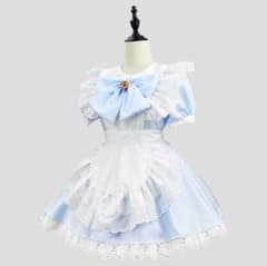 メイド服 コスプレ 水色 フリル エプロン Sサイズのサムネイル