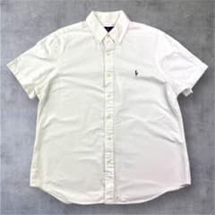 極美品✨現行QRタグ ポロラルフローレン 半袖 オックスフォードシャツ