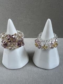 ハンドメイド ビーズリング 2点セットのサムネイル