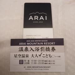 ロッテアライリゾートスキー場 エコノミークラス リフト券 1日券