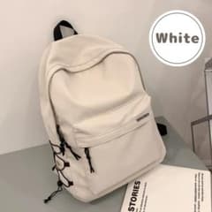 ★新品★ホワイト　リュック　バックパック　大容量　撥水　軽量　男女兼用　シンプルのサムネイル