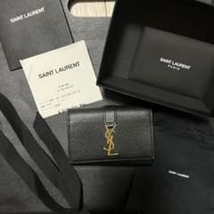 ✨未使用級　付属品完備✨サンローラン　キーケース　4連　カサンドラ　キャビア　黒 付属品完備】サンローラン6連キーケース カサンドラ金具 キャビア