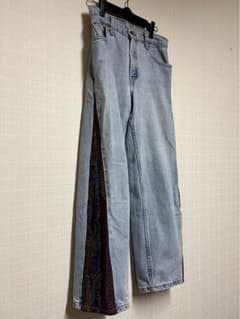 再構築 リメイク フレア ドッキング ネクタイデニム パンツ