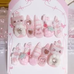 ネイルチップ 現品 量産型 地雷系 平成女児 ゴテゴテ ピンクのサムネイル