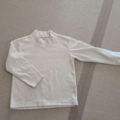 UNIQLO リブフリース　ハイネックTシャツ110 オフホワイトのサムネイル