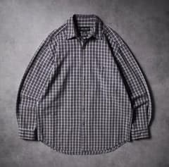 90s~00s Eddie Bauer チェックシャツ 長袖シャツ ネイビーのサムネイル