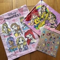 Disney Princess 페이스 타올 루프 부착 손수건 씰 세트