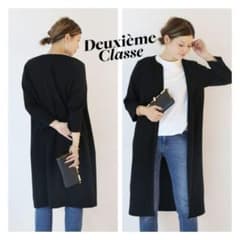 【1回着用のみ】Deuxieme Classe トリアセジョーゼットコート 黒 2回着用のみ】Deuxieme Classe トリアセジョーゼットコート 黒