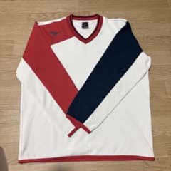 MIZUNO テニスウェア Vネック プルオーバー ホワイト レッド Mのサムネイル