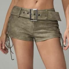 ベージュ スエード風 ショートパンツ 平成ギャル