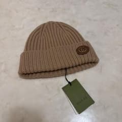 未使用品 ダブルG付き ウールカシミア キャップ - メルカリ