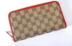 美品 GUCCI グッチ GGキャンバス ラウンドファスナー 長財布のサムネイル