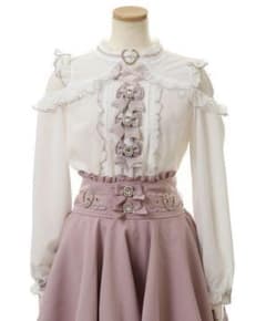 LIZLISA 3つリボンハートチョーカーブラウス ピンク ホワイト - メルカリ