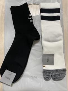 Tabio メッセージ入りソックス 黒/白のサムネイル