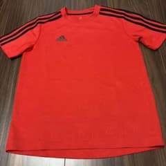 adidas 赤 Tシャツ ストライプ　サッカーのサムネイル