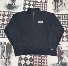【Carhartt/XL】カーハート ハーフジップ スウェット 黒 企業ワッペンのサムネイル