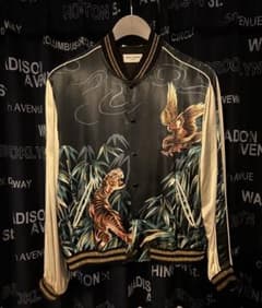 サンローランパリ 16SS 鷹虎スカジャンスーベニアブルゾン メンズ 50