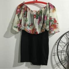 花柄シフォンミニワンピース☆美品のサムネイル