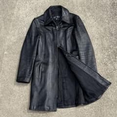 超希少】90s armani 本革 ダブルジップ レザーコート archive - メルカリ