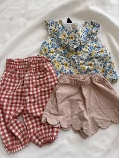 夏服　トップス パンツ 80cm 女の子　ベビー服　3点セットのサムネイル