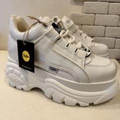 新品】Buffalo バッファロー 厚底スニーカー ホワイト 24cm 本革