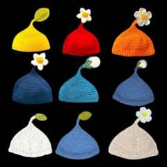 著名発送］どんぐり帽子 編み物 ハンドメイド ニット帽 ベビー ピク