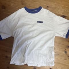 リンガーTシャツ ホワイト ブルー Mサイズのサムネイル