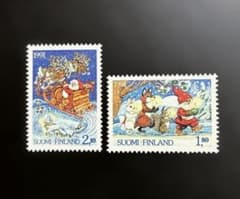 海外切手 未使用 外国切手 フィンランド 1991年 クリスマス 2種完