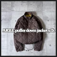 AIGLE ダイヤキルト パファーダウンジャケット ドローコード 短丈 y2k AIGLE ダイヤキルト パファーダウンジャケット ドローコード 短丈 y2k