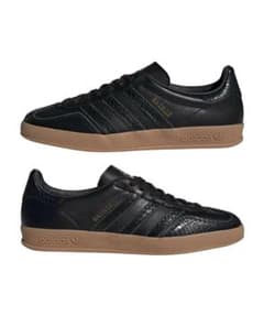 【レア】adidas GAZELLE ブラック ガムソール スニーカー　レザーのサムネイル