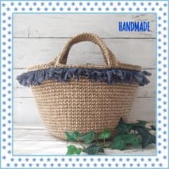 ★いけまゆ様専用★＊麻紐バッグ＊麻ひもバッグ＊フリンジリボン＊フリンジテープ付きのサムネイル