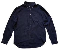 【良品】ラコステ ネルシャツ 長袖 ネイビー 41 Lサイズ コットン ウール