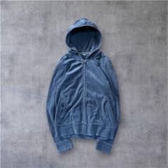 00s old uniqlo Velour Zip-Up Hoodie