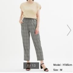 みぃ様専用☆新品☆GU テーパードアンクルパンツ XS チェックのサムネイル