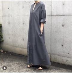 マディソンブルー/グレーロングワンピース/サマーウールのサムネイル