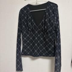 SHEIN チェック Vネック トップス ブラウス