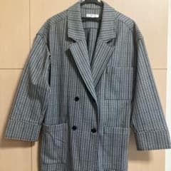 MOUSSY チェック柄 ダブルブレスト ロングコートのサムネイル