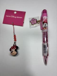 【新品】ミニーちゃんセット　すず　シャープペン&2色ボールペン　桜チャーム付きのサムネイル
